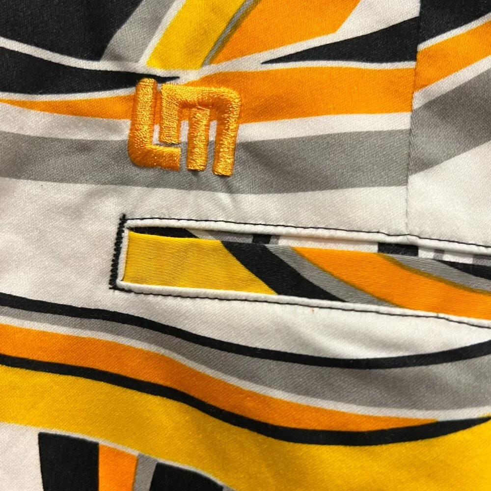 Loud Mouth Golf Swirls Gone Wild Shorts, Black Yellow, 32